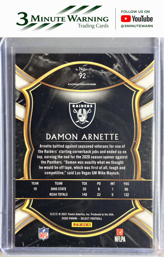 2020 Panini Select #92 Damon Arnette