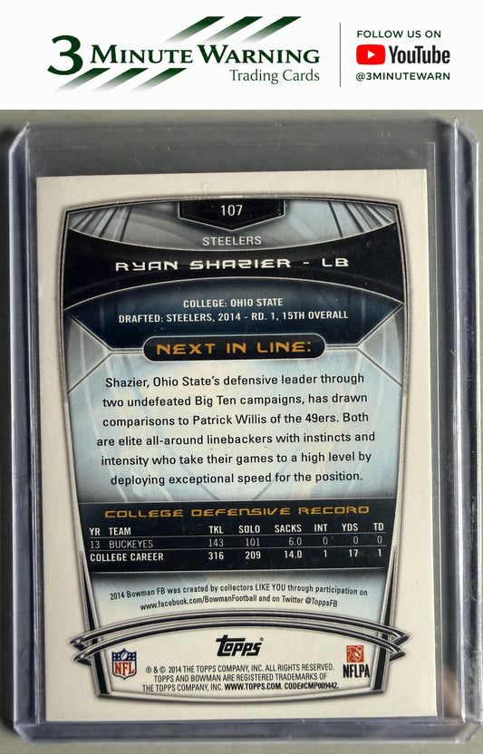2014 Bowman #107 Ryan Shazier Rookies