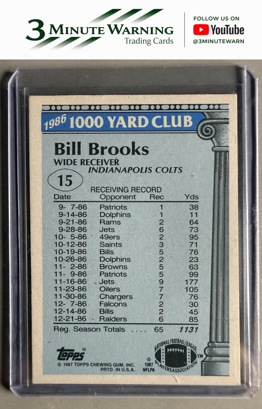 1987 Topps #15 Bill Brooks 1000 Yard Club