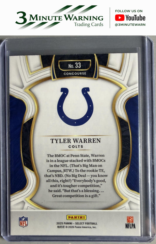 2025 Panini Select #33 Tyler Warren