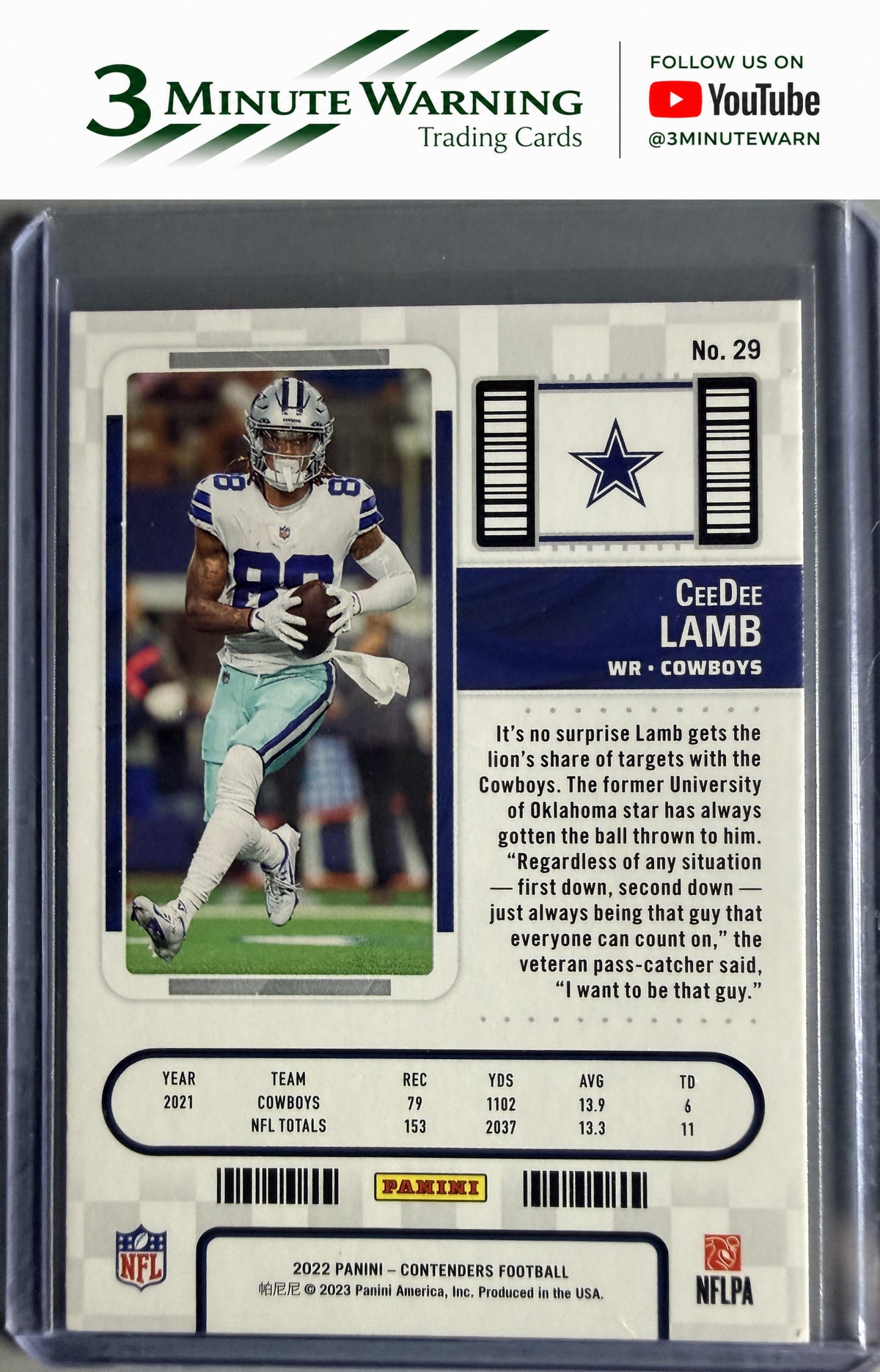 2022 Panini Contenders #29 CeeDee Lamb