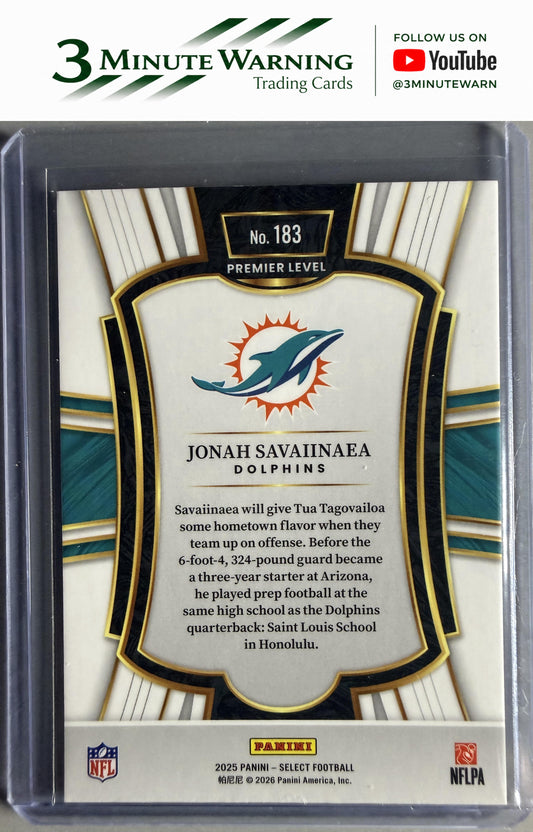 2025 Panini Select #183 Jonah Savaiinaea