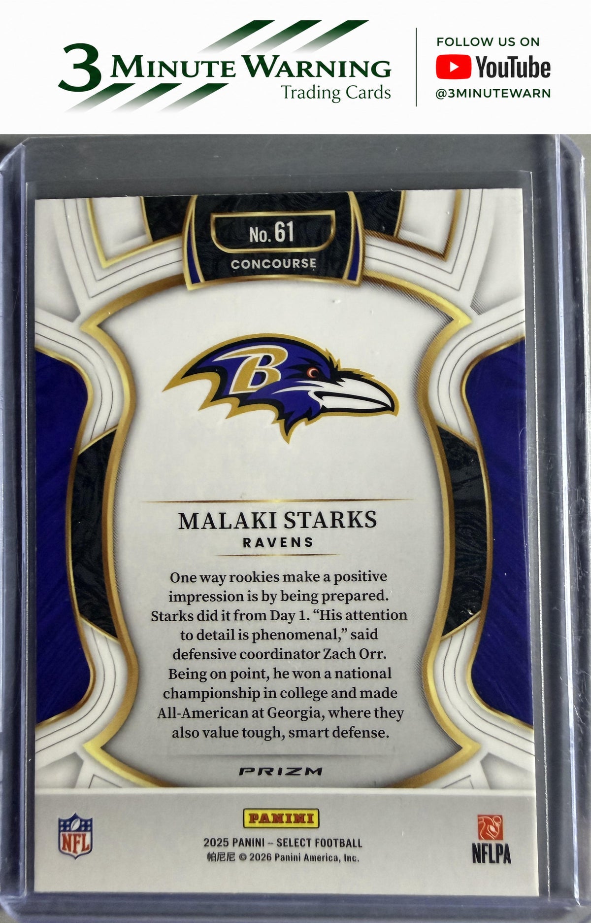 2025 Panini Select #61 Malaki Starks Silver Prizm