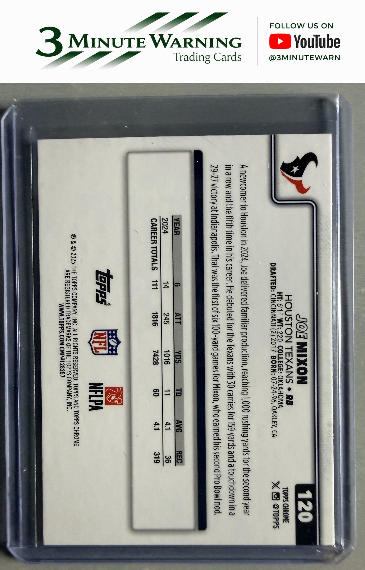 2025 Topps Chrome #120 Joe Mixon