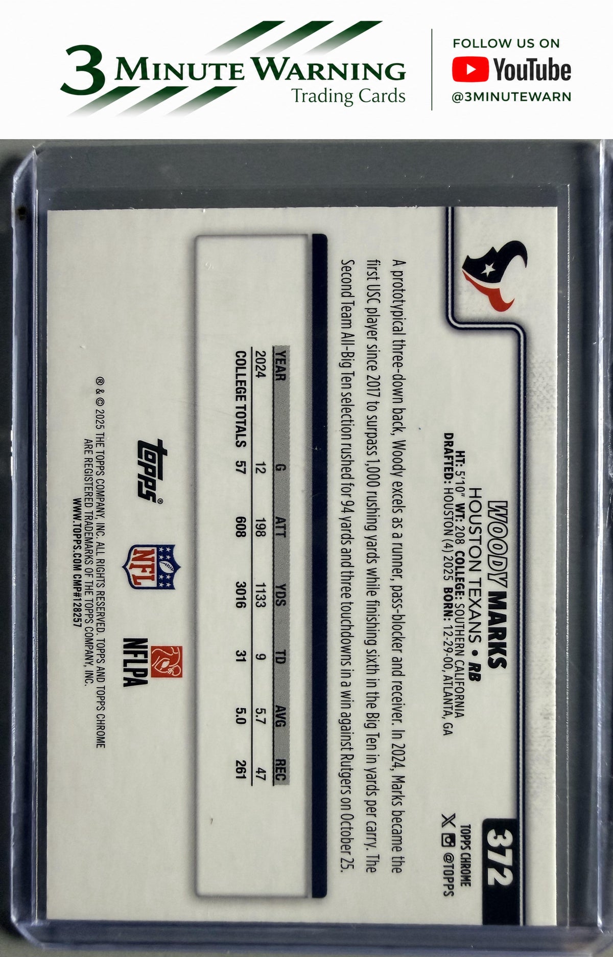 2025 Topps Chrome #372 Woody Marks