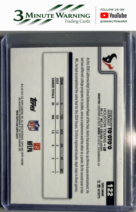 2025 Topps Chrome #122 Henry To'oTo'o