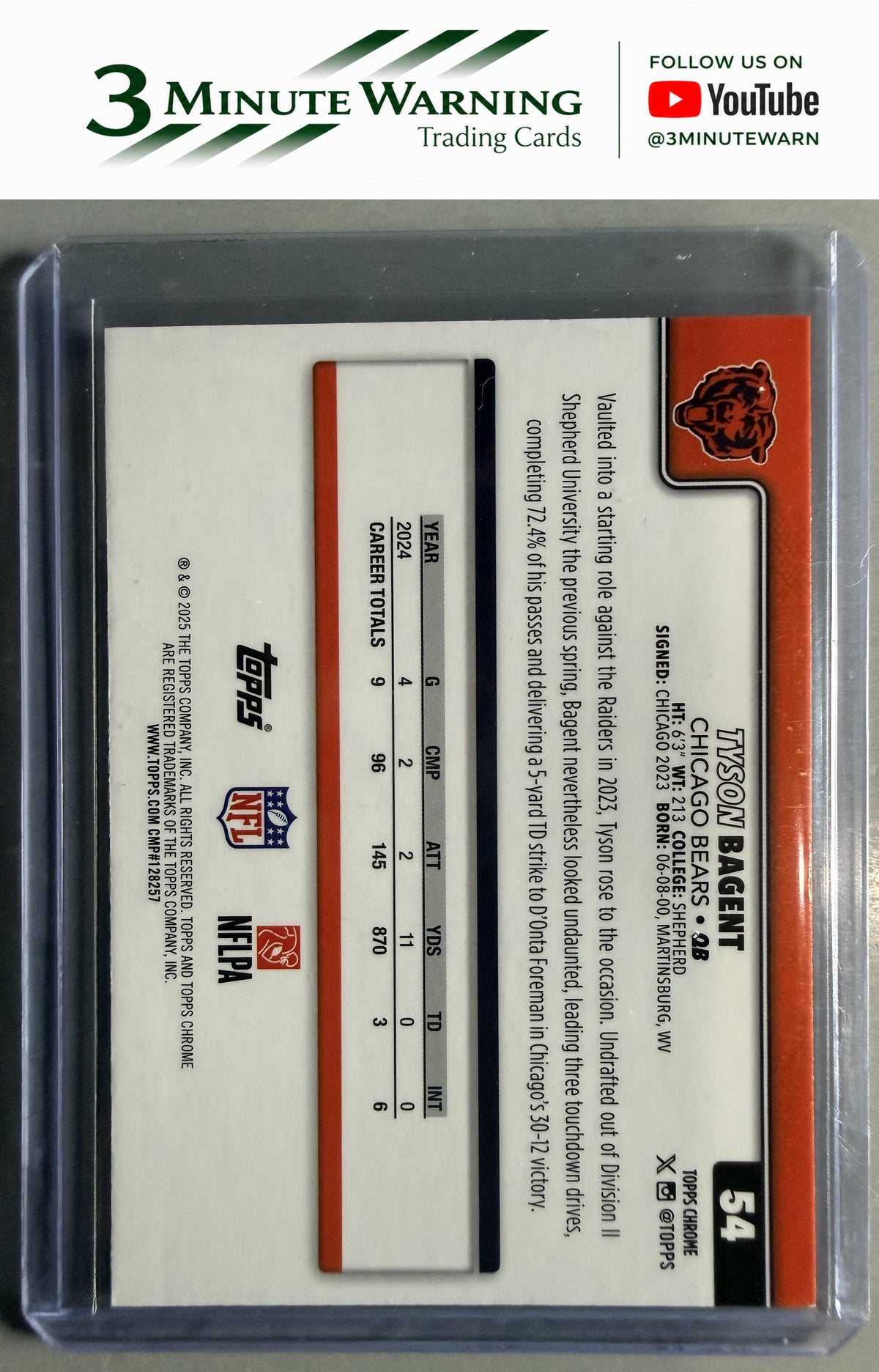 2025 Topps Chrome #54 Tyson Bagent