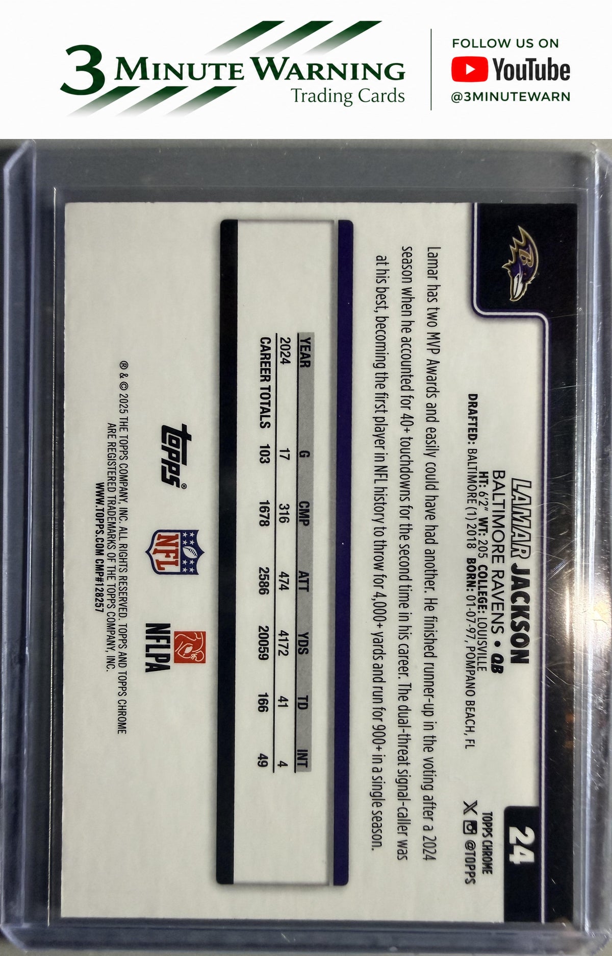 2025 Topps Chrome #24 Lamar Jackson