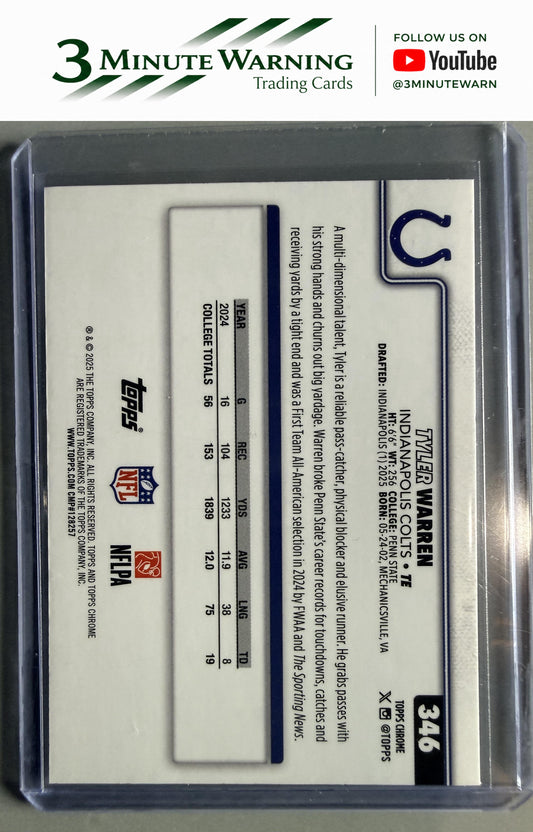 2025 Topps Chrome #346 Tyler Warren