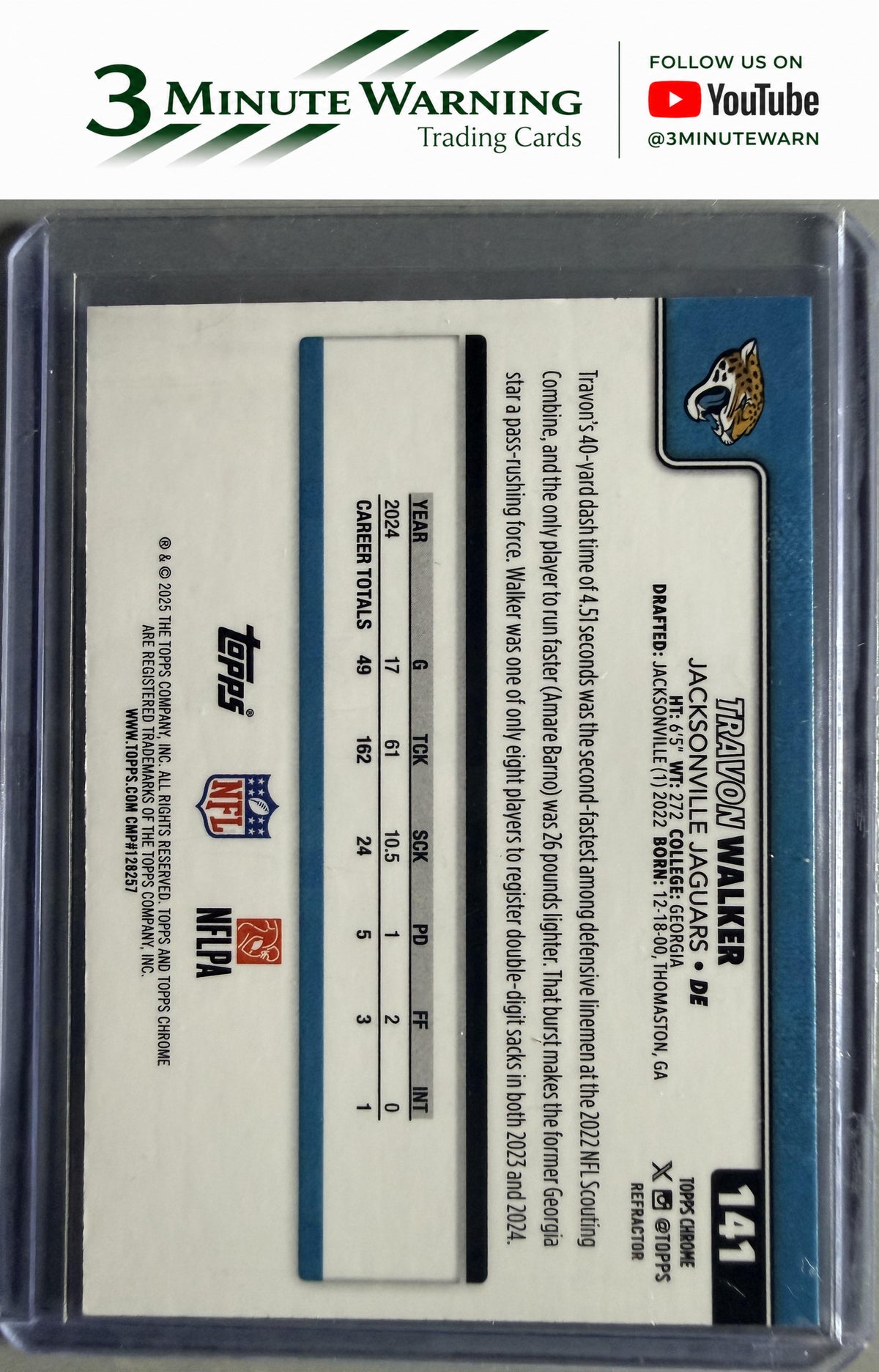 2025 Topps Chrome #141 Travon Walker Refractor