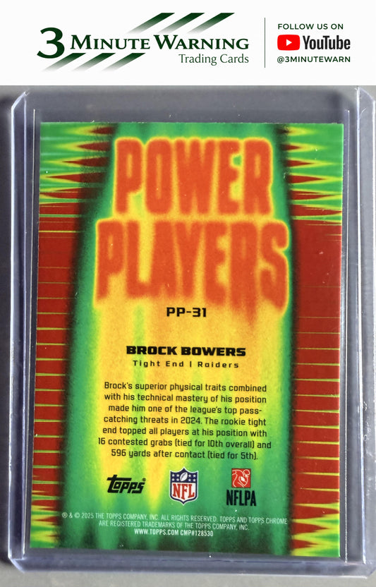 2025 Topps Chrome #PP-31 Brock Bowers Power Players X-Fractor