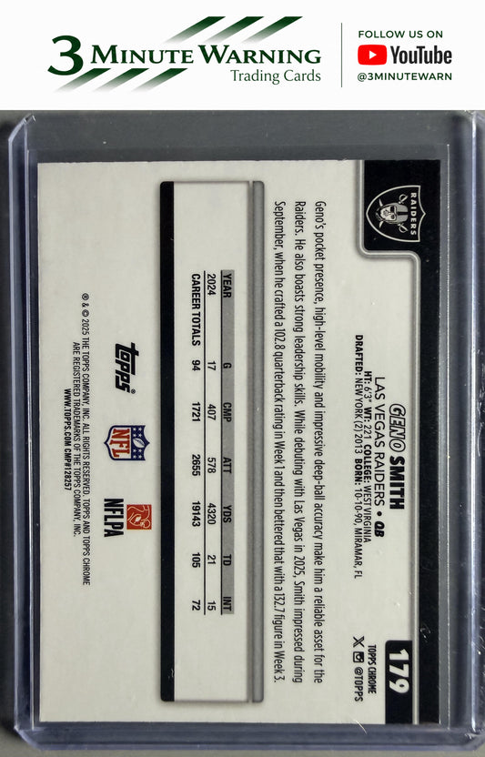 2025 Topps Chrome #179 Geno Smith X-Fractor