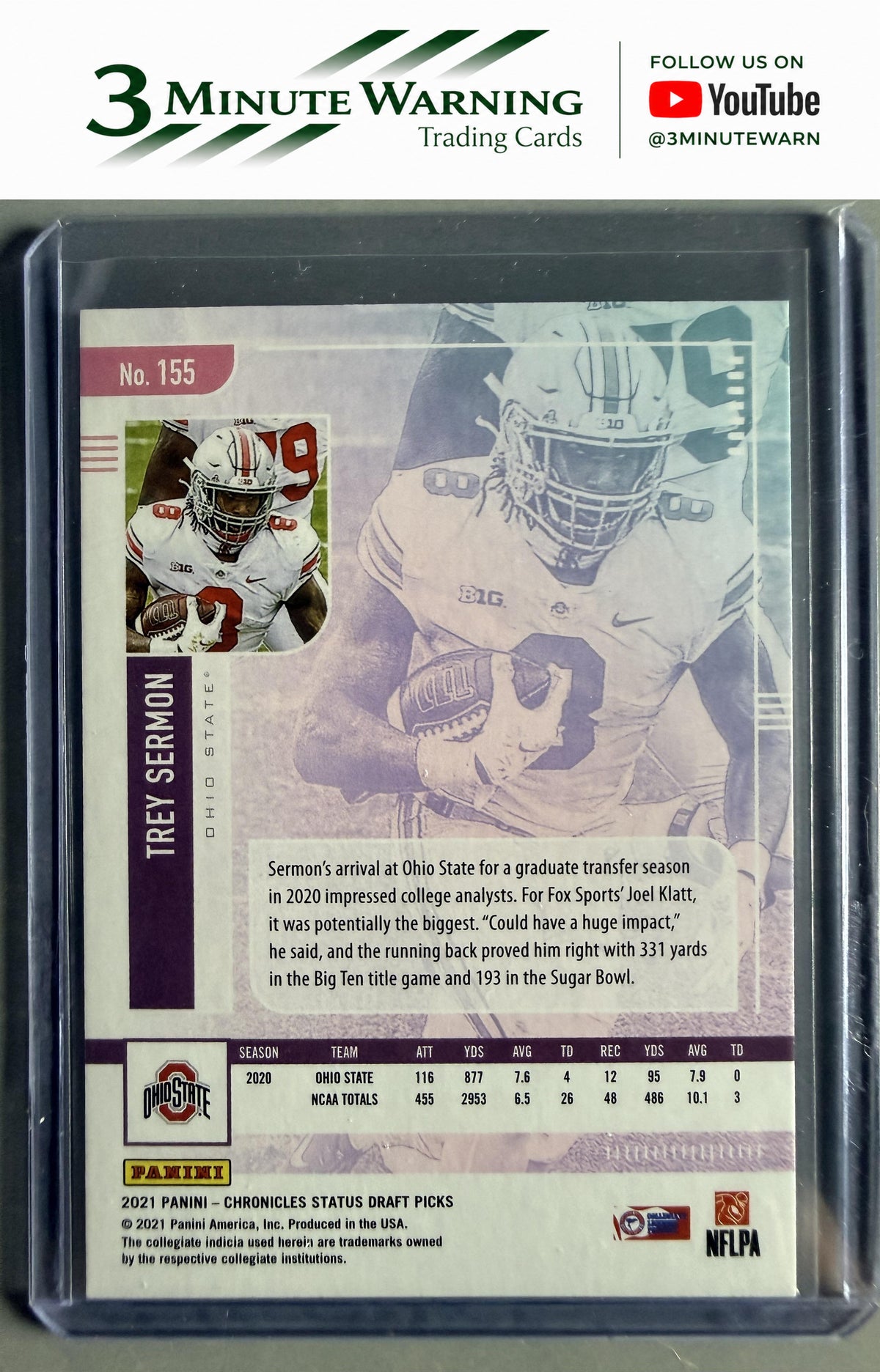 2021 Panini Chronicles Draft Picks #155 Trey Sermon
