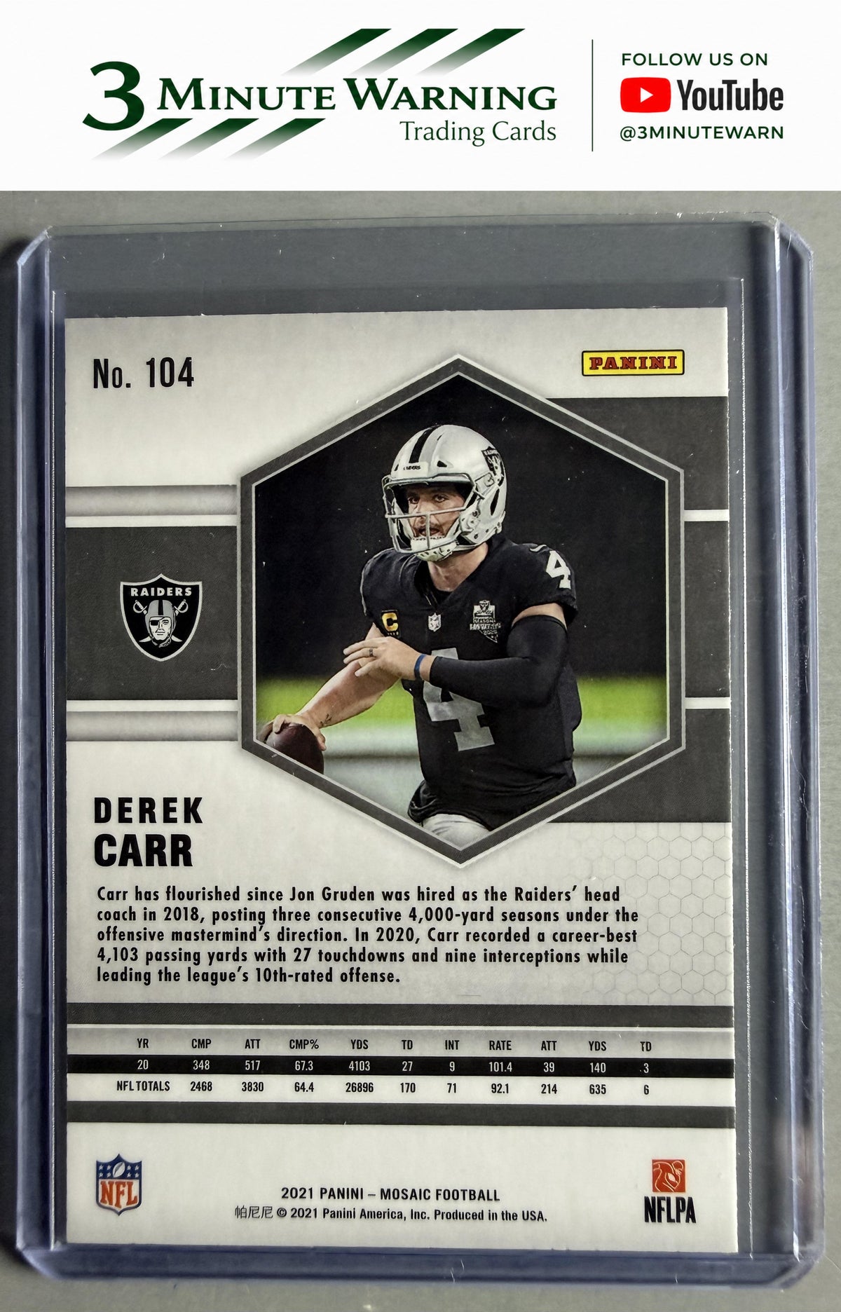 2021 Panini Mosaic #104 Derek Carr