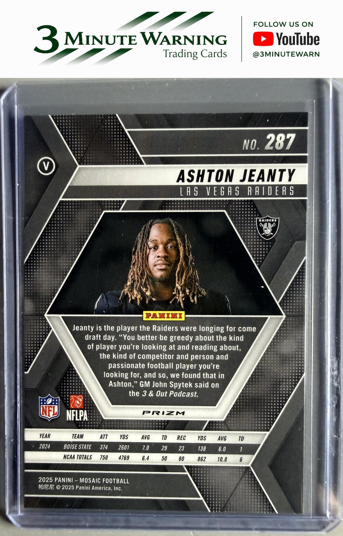 2025 Panini Mosaic #287 Ashton Jeanty Silver