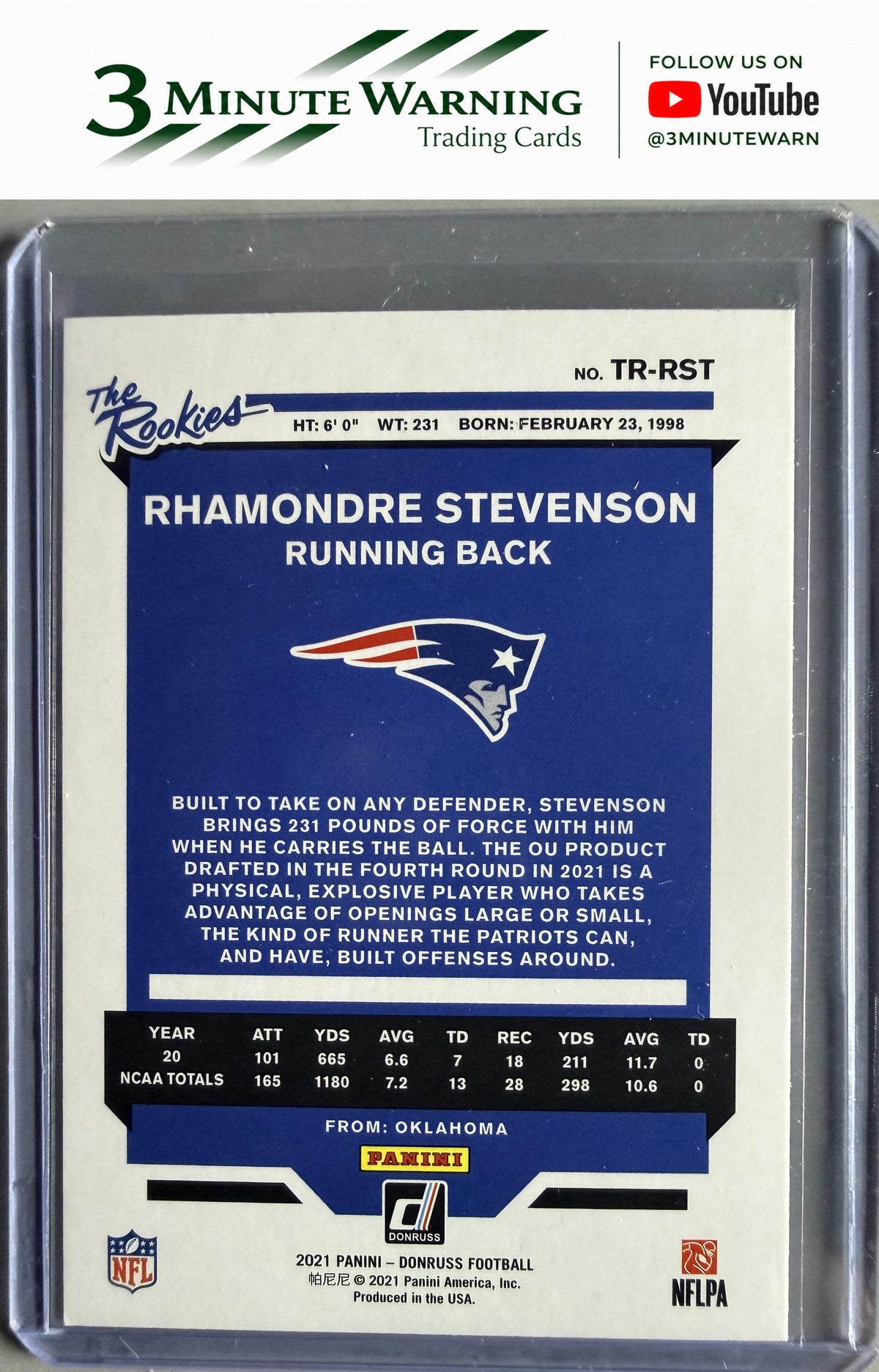 2021 Donruss #TR-RST Rhamondre Stevenson The Rookies