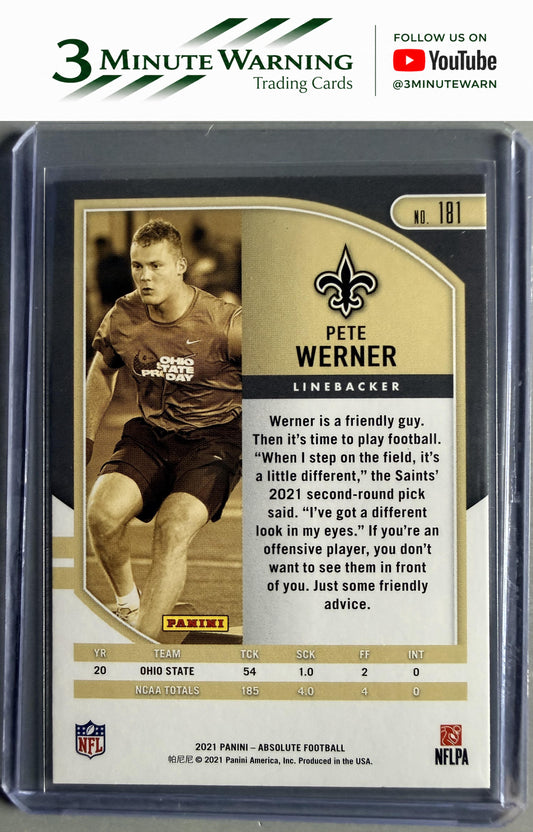 2021 Panini Absolute #181 Pete Werner Retail