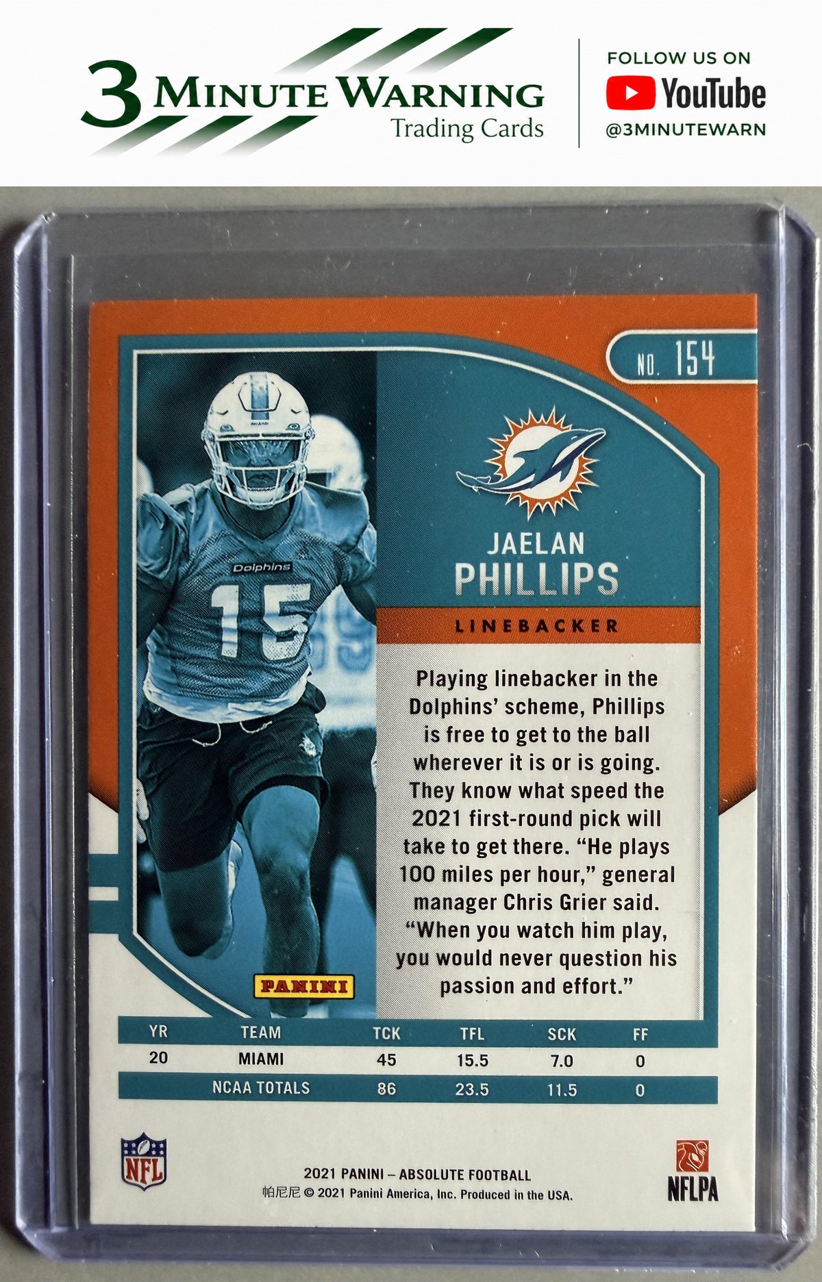 2021 Panini Absolute #154 Jaelan Phillips Retail