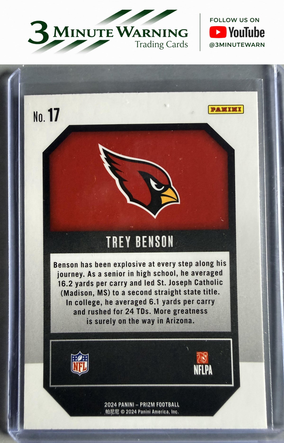 2024 Panini Prizm #17 Trey Benson Emergent