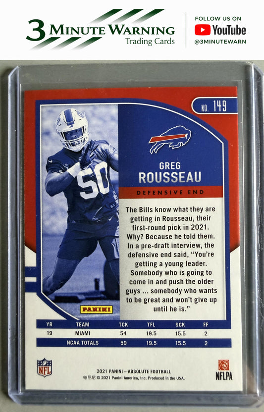 2021 Panini Absolute #149 Greg Rousseau Retail