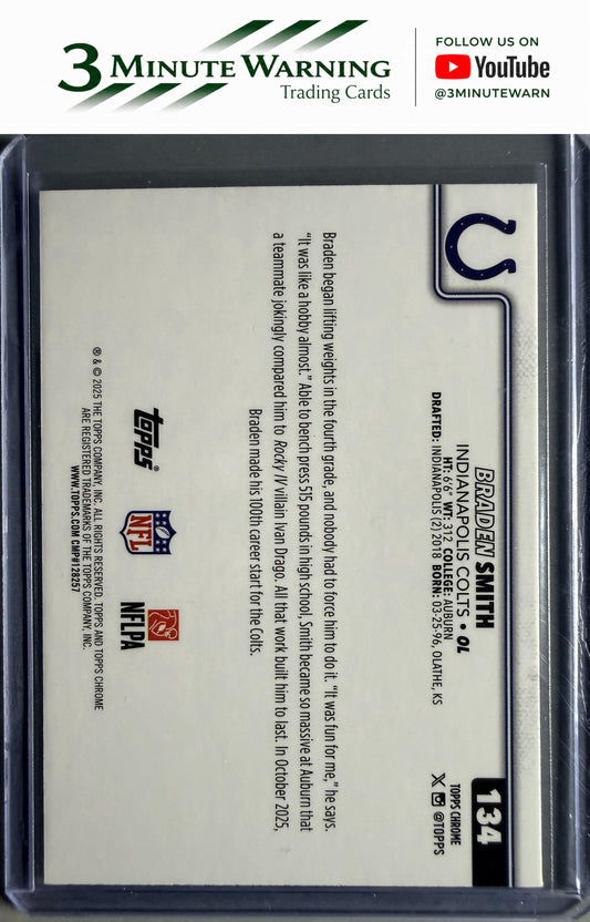 2025 Topps Chrome #134 Braden Smith Pulsar Refractor