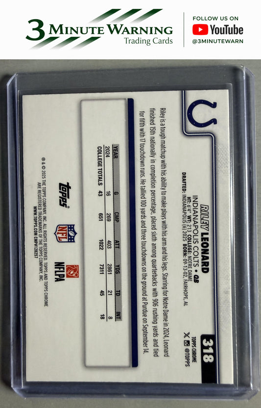2025 Topps Chrome #318 Riley Leonard
