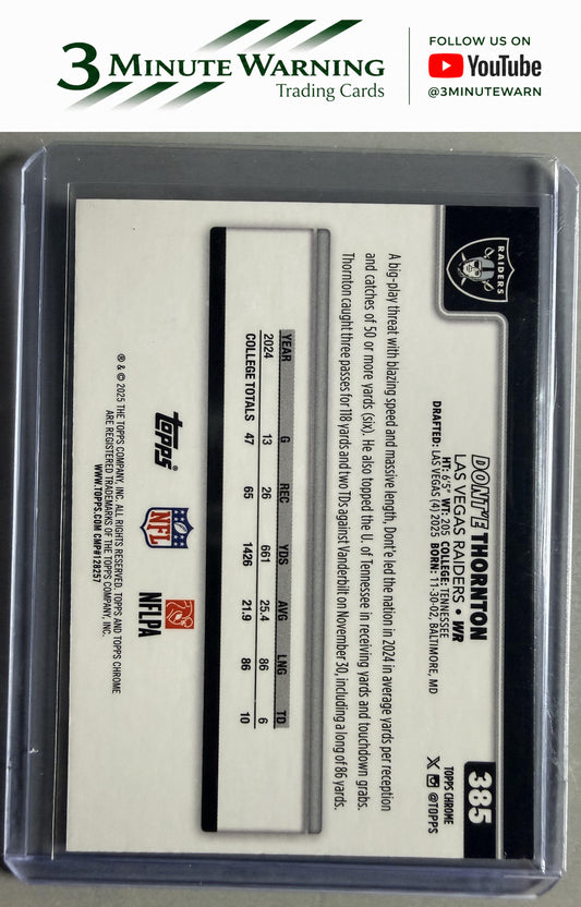 2025 Topps Chrome #385 Dont'e Thornton Jr.