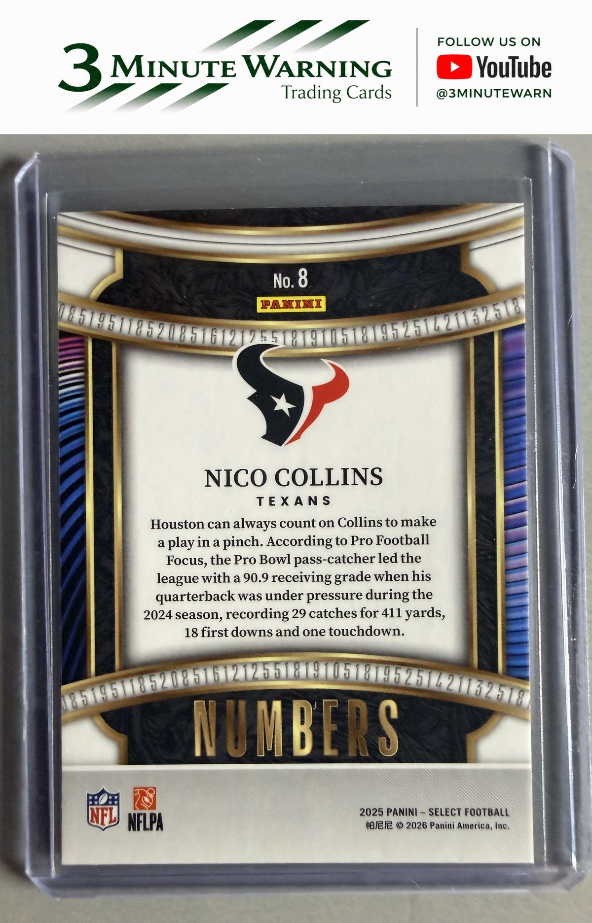 2025 Panini Select #8 Nico Collins Select Numbers