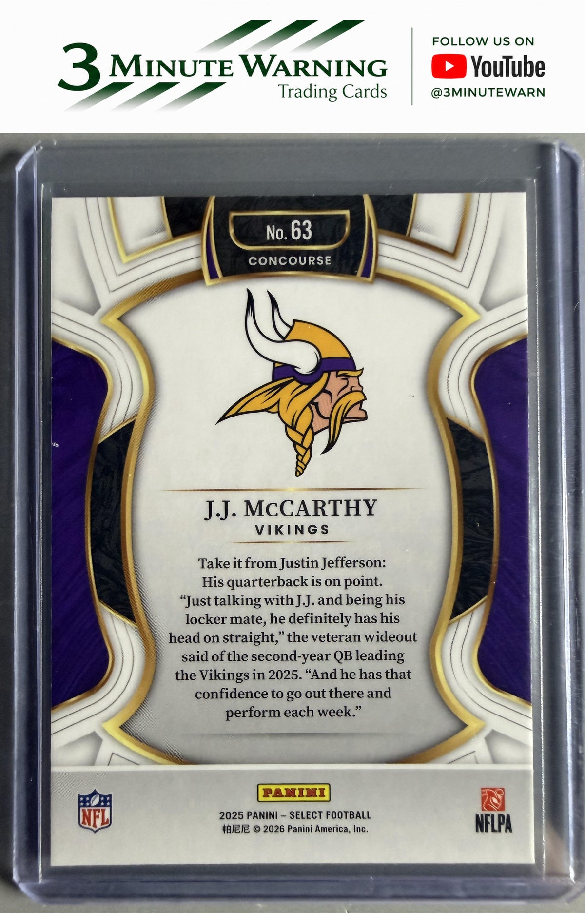 2025 Panini Select #63 J.J. McCarthy