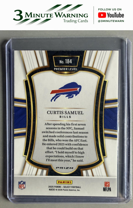2025 Panini Select #184 Curtis Samuel Silver Prizm