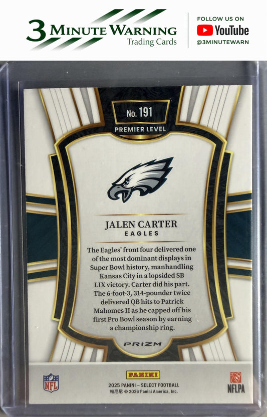 2025 Panini Select #191 Jalen Carter Pink Prizm Shock