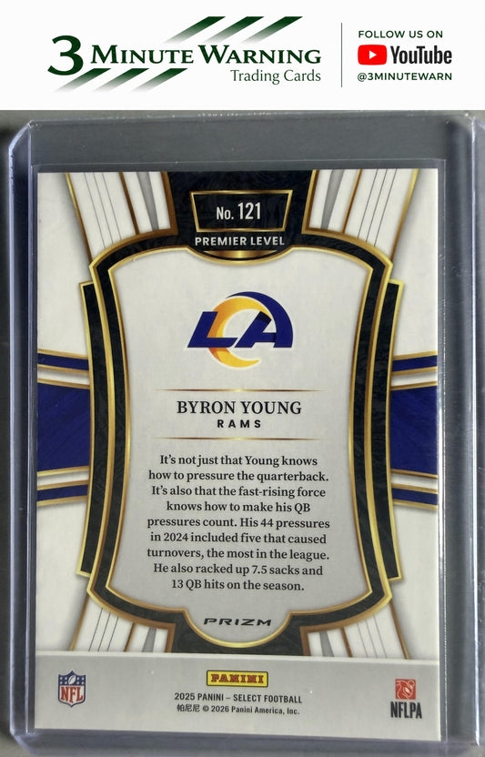 2025 Panini Select #121 Byron Young Black and Orange Prizm Shock