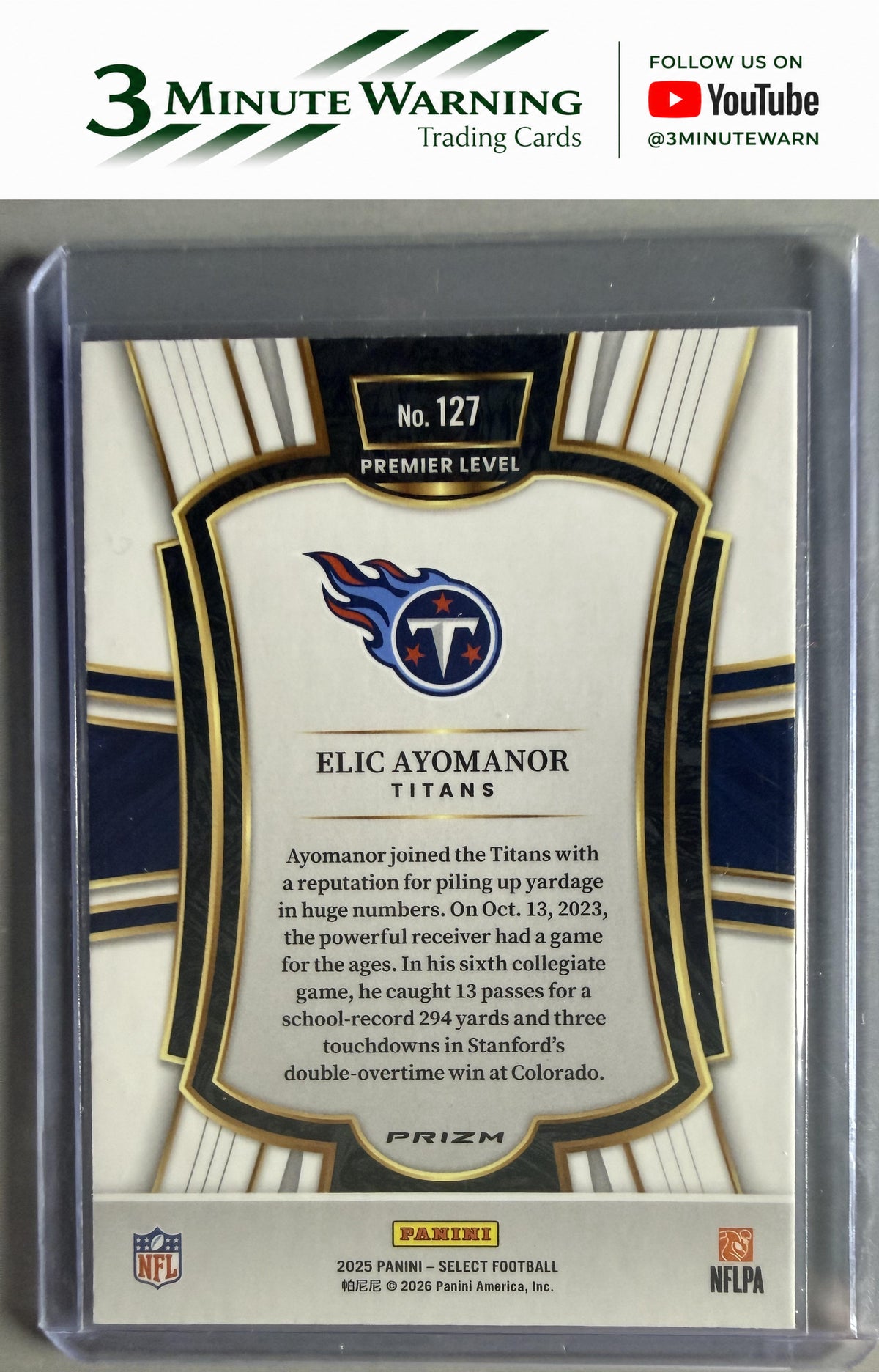 2025 Panini Select #127 Elic Ayomanor Silver Prizm
