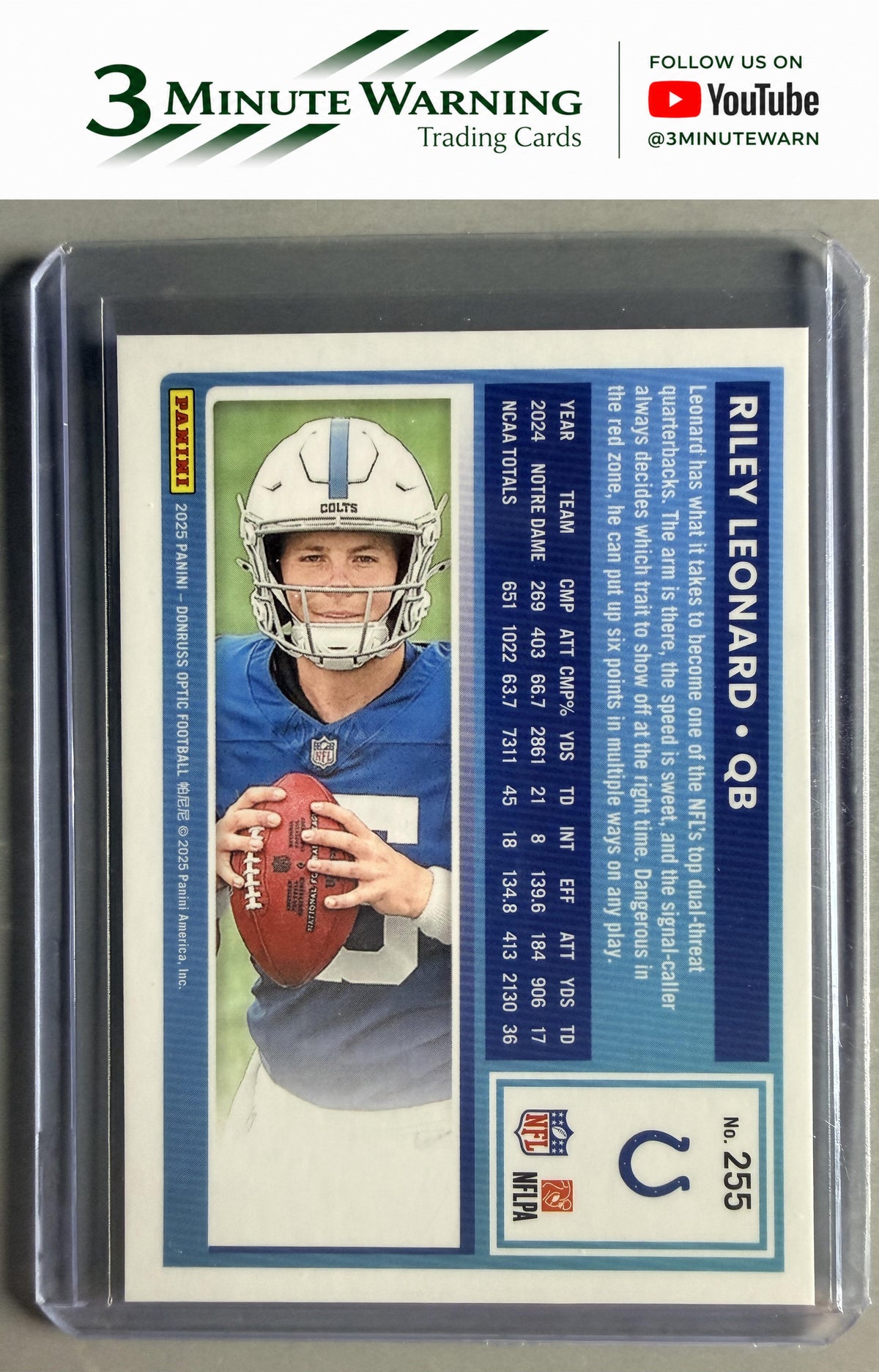 2025 Donruss Optic #255 Riley Leonard