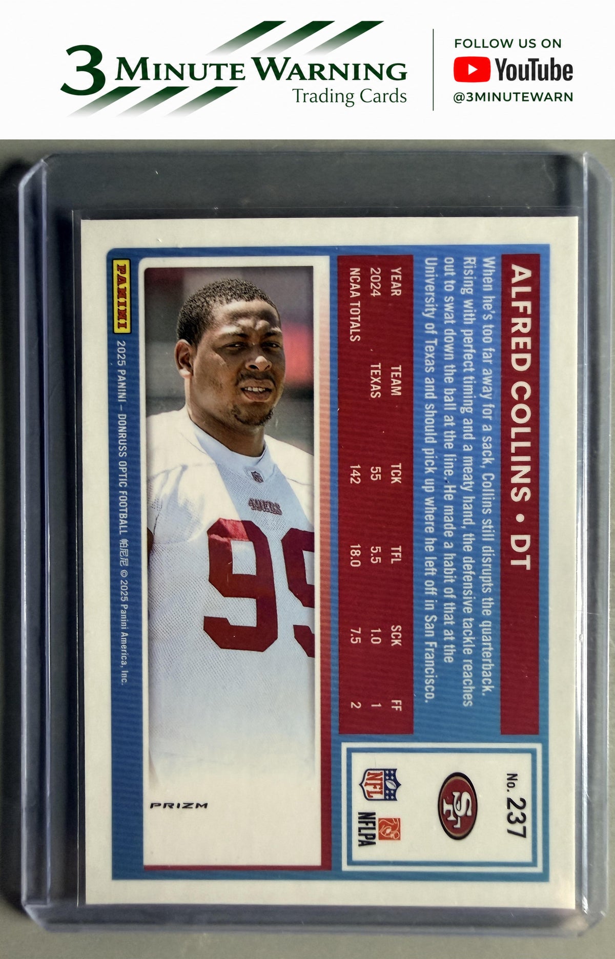2025 Donruss Optic #237 Alfred Collins Holo