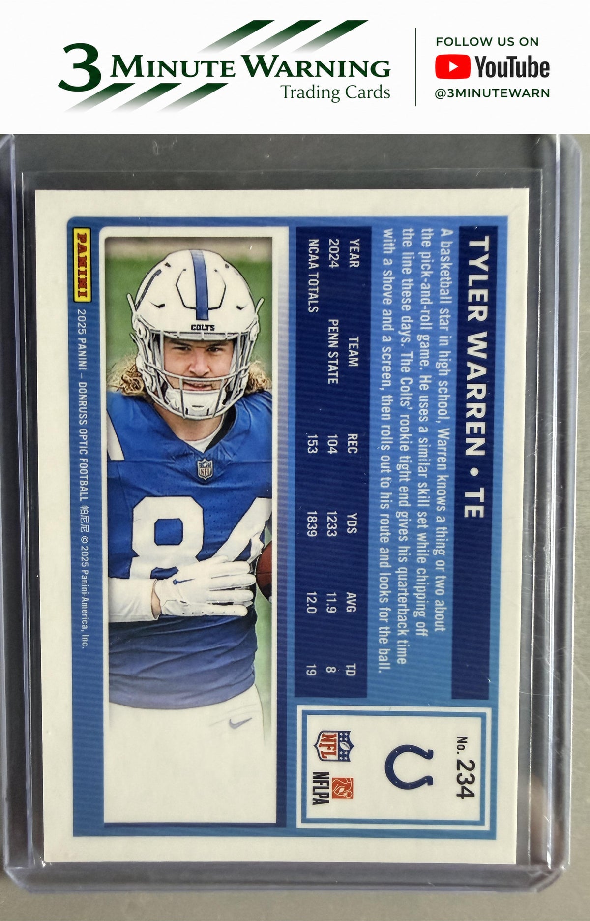 2025 Donruss Optic #234 Tyler Warren