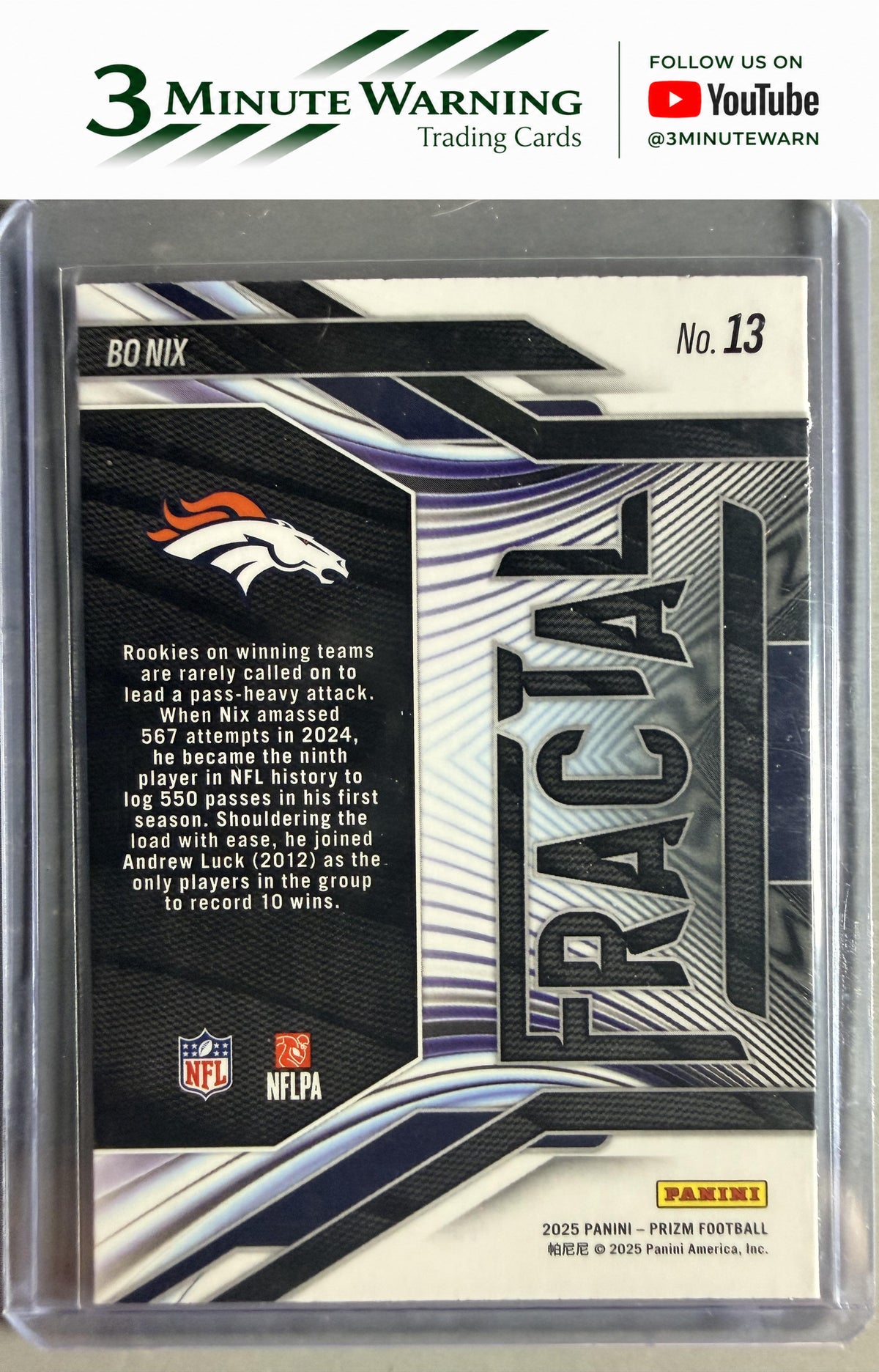 2025 Panini Prizm #13 Bo Nix Fractal