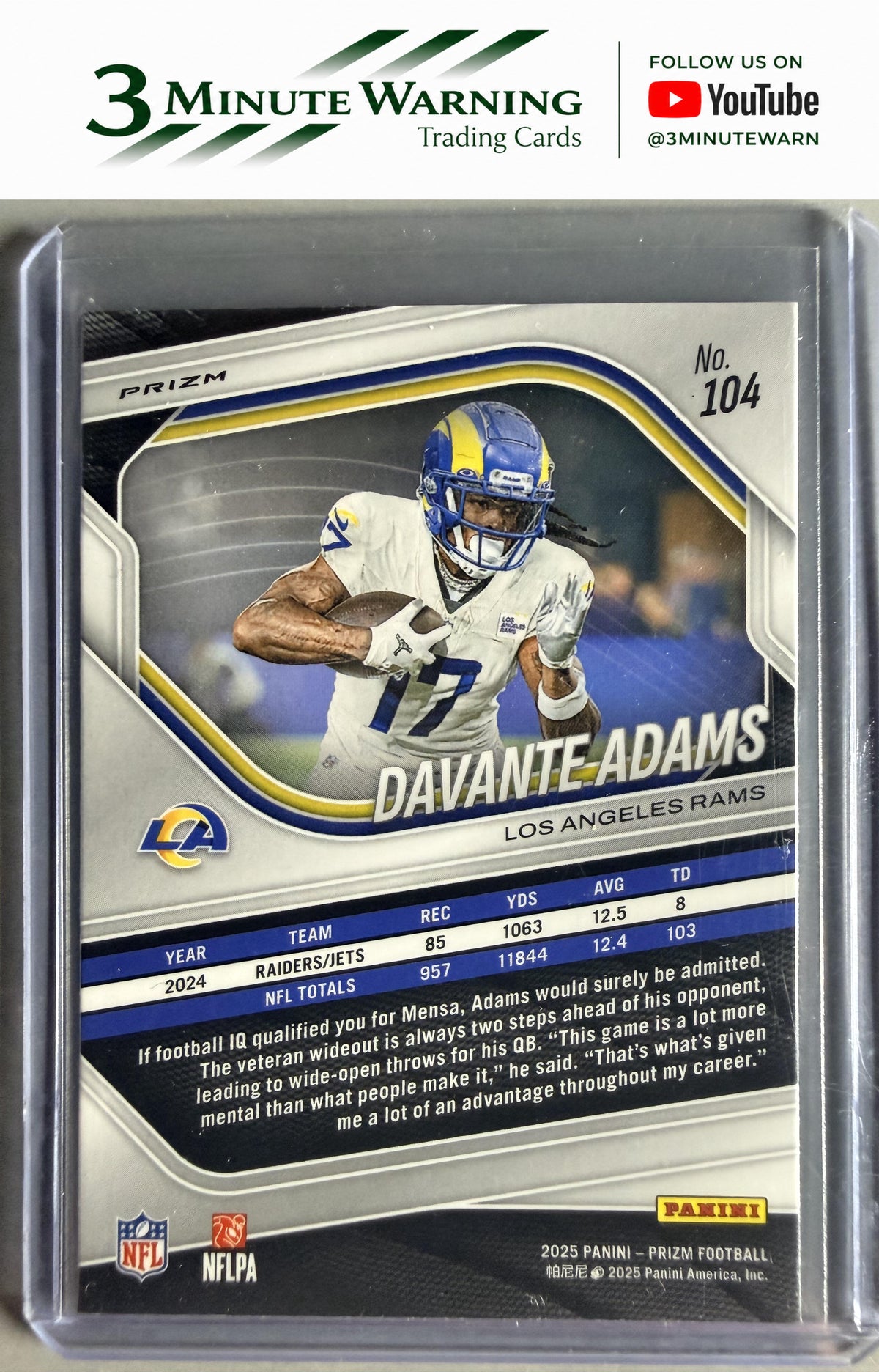 2025 Panini Prizm #104 Davante Adams Purple Pulsar