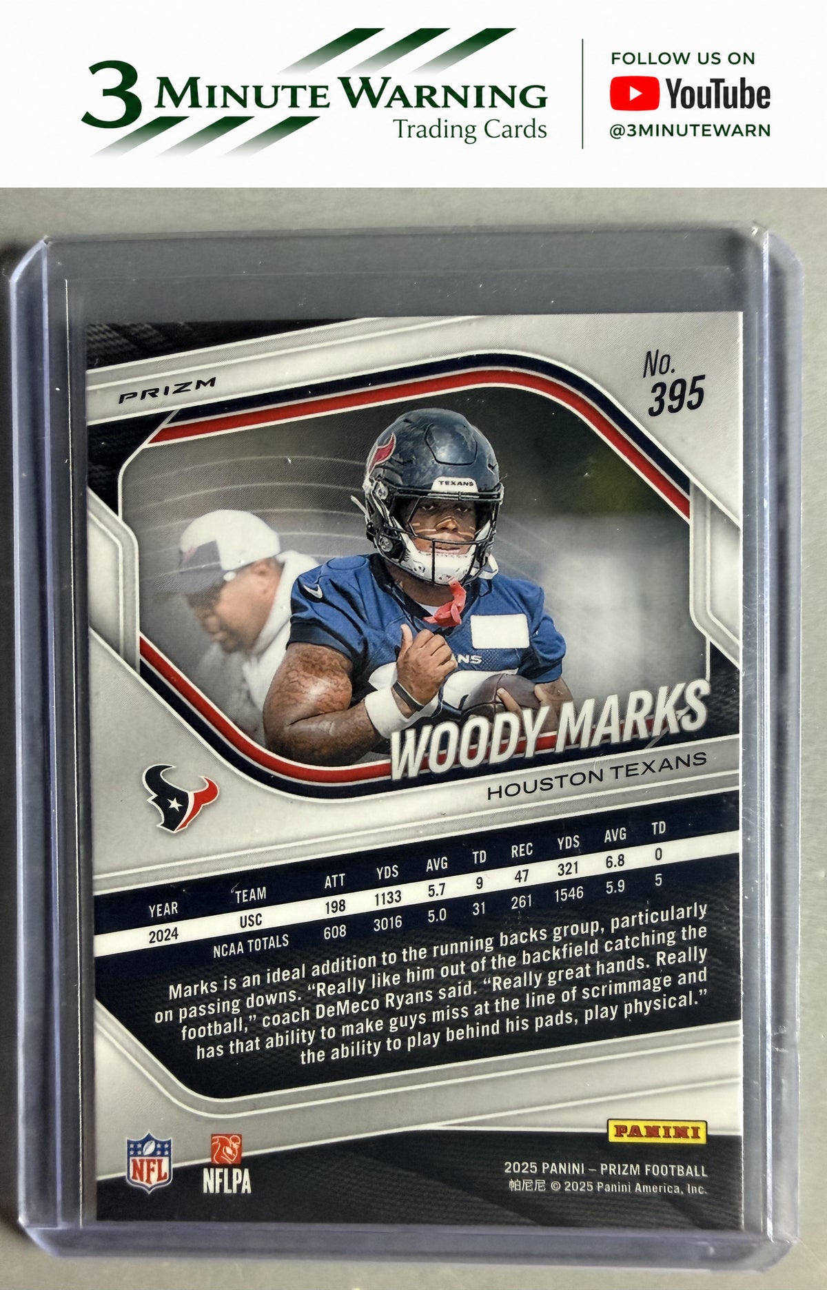 2025 Panini Prizm #395 Woody Marks Lazer