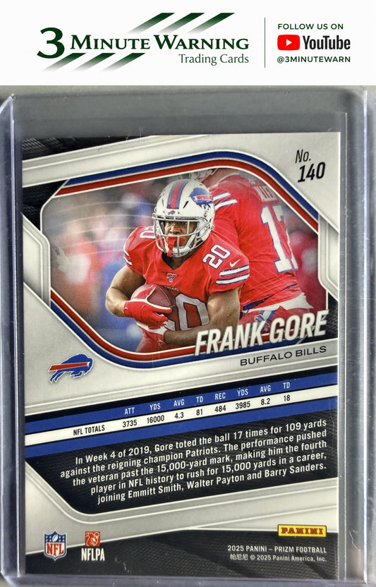 2025 Panini Prizm #140 Frank Gore
