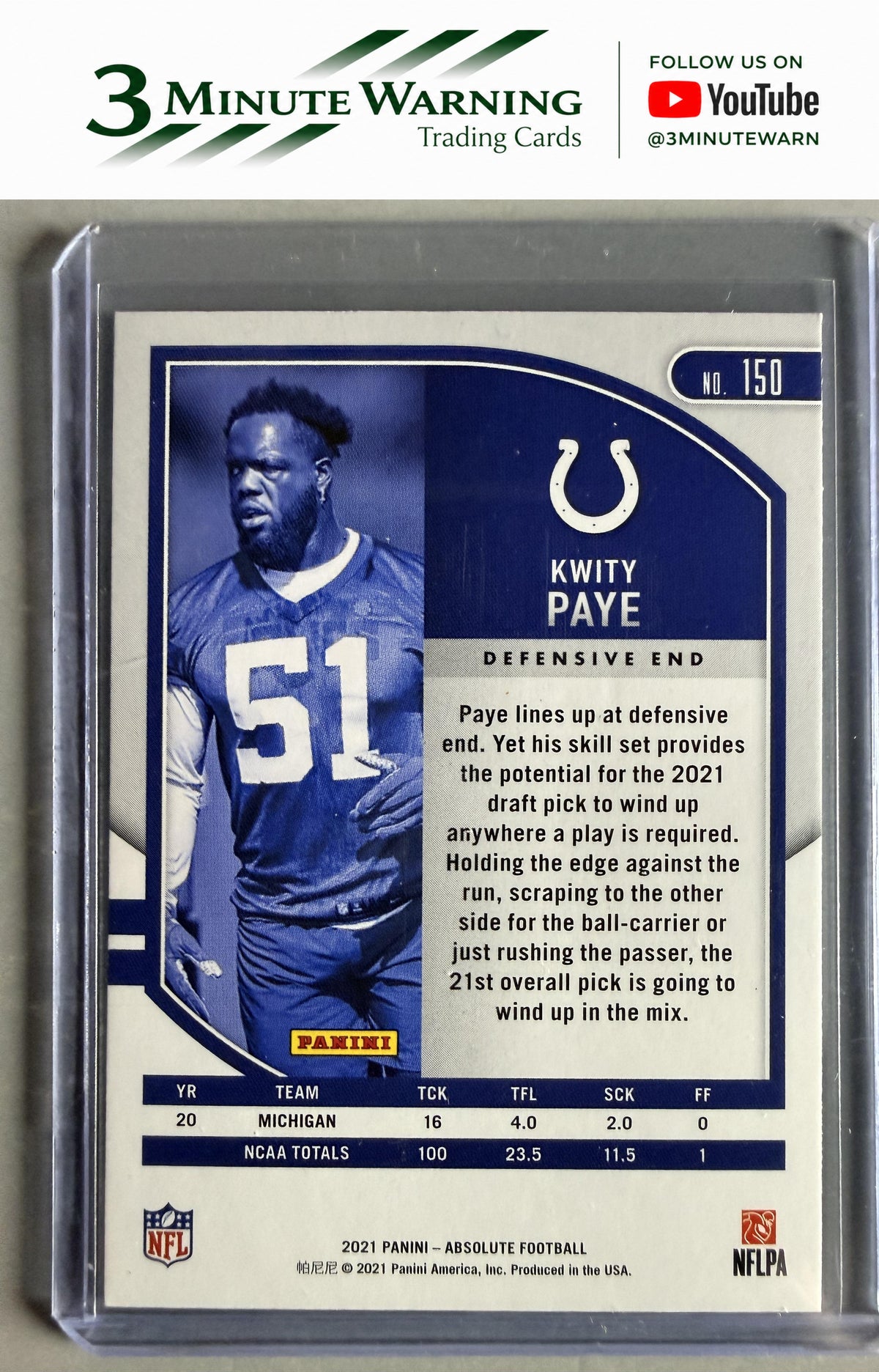 2021 Panini Absolute #150 Kwity Paye Retail