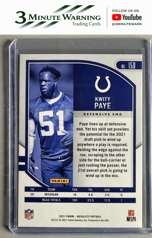 2021 Panini Absolute #150 Kwity Paye Retail