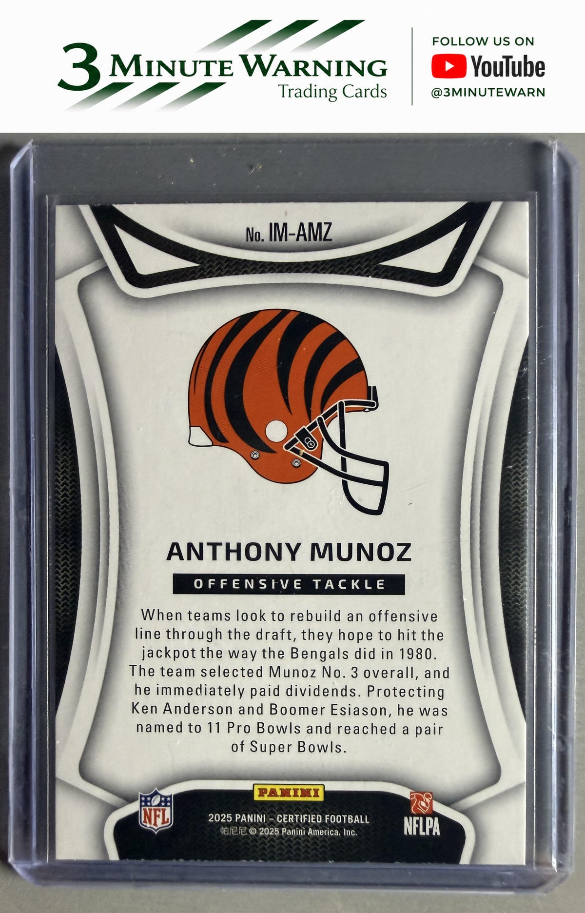 2025 Panini Certified #IM-AMZ Anthony Munoz Immortals