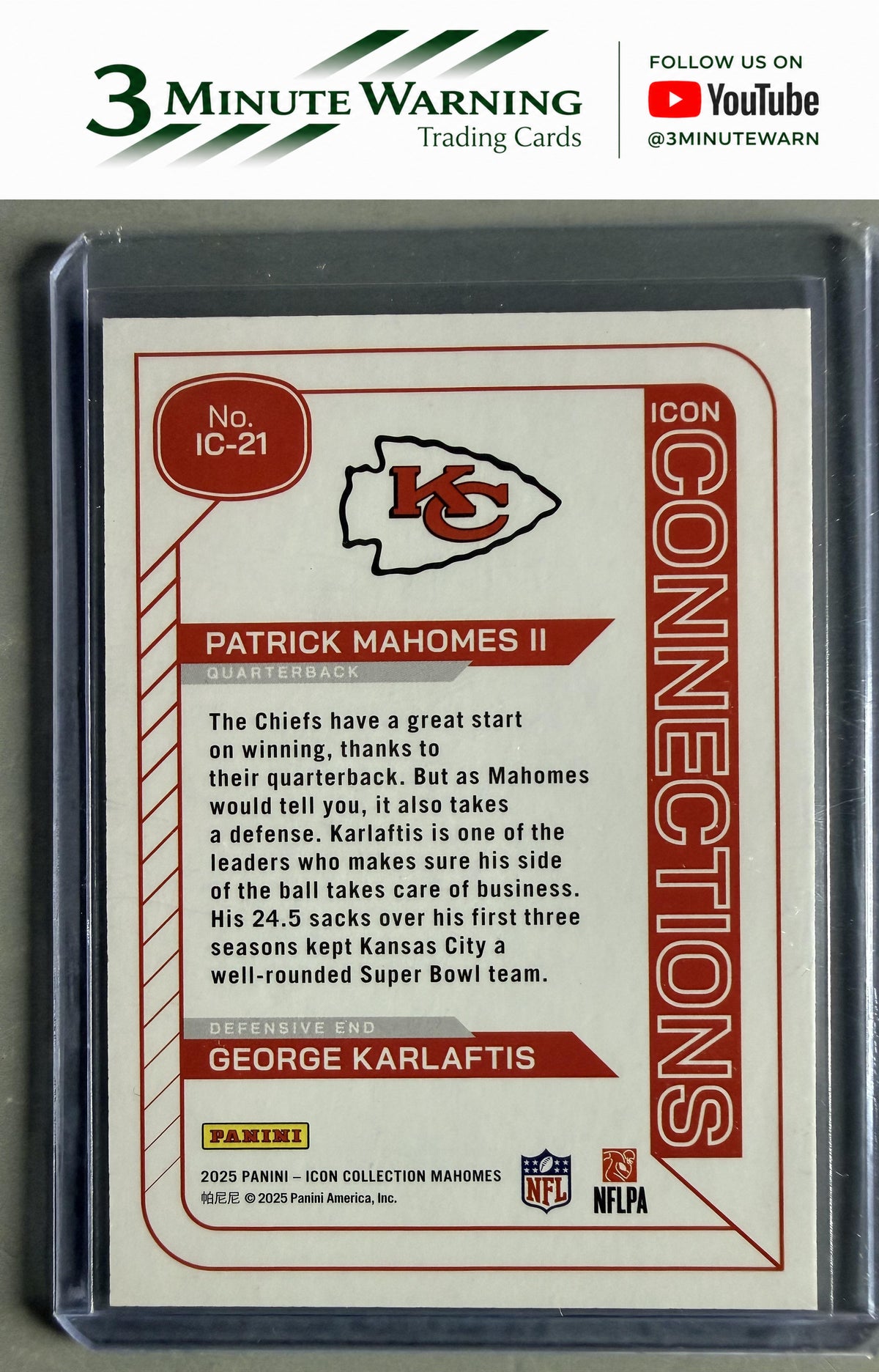 2025 Panini #IC-21 Patrick Mahomes II / George Karlaftis