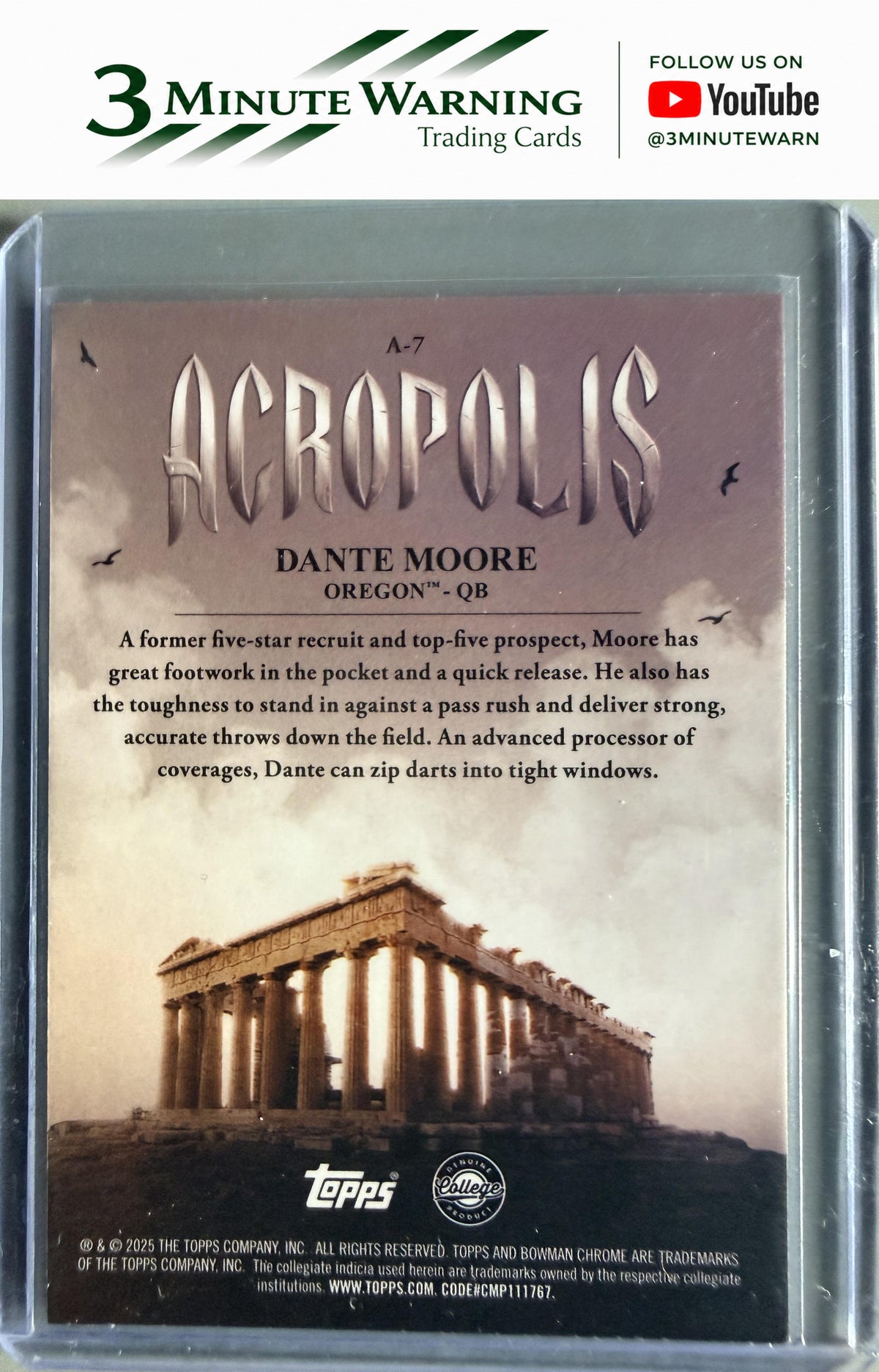 2025 Bowman University Chrome #A-7 Dante Moore Acropolis