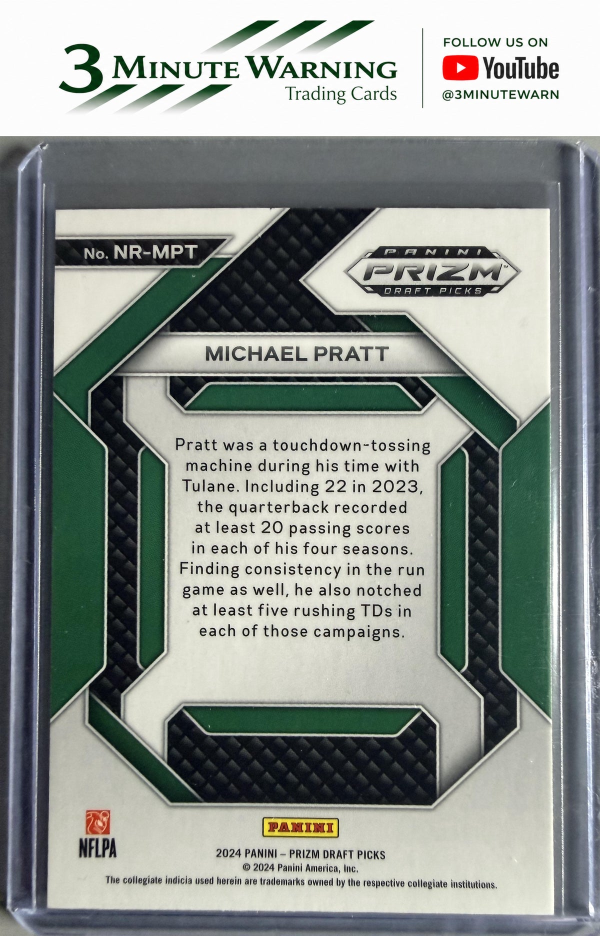2024 Panini Prizm Draft Picks #NR-MPT Michael Pratt New Recruits
