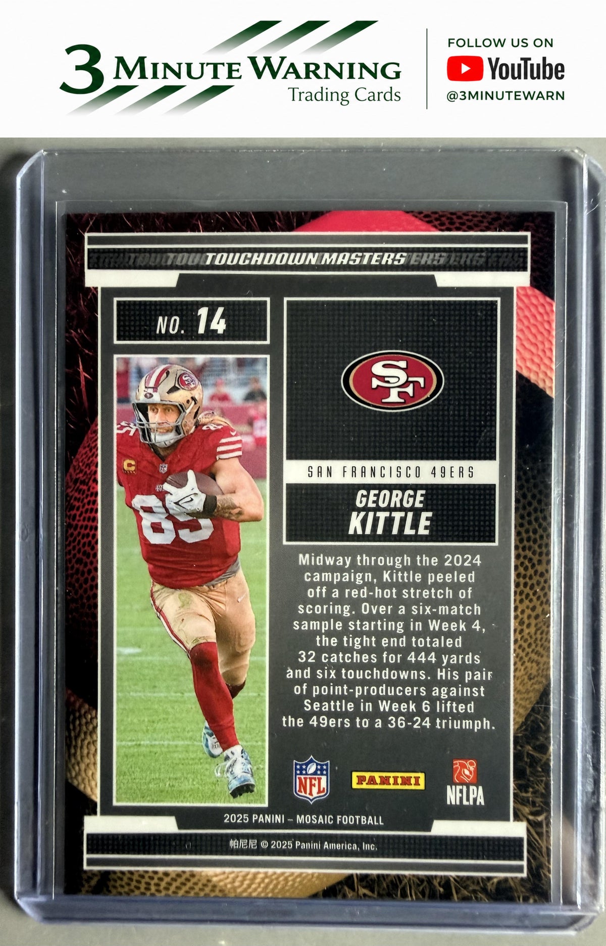 2025 Panini Mosaic #14 George Kittle Touchdown Masters