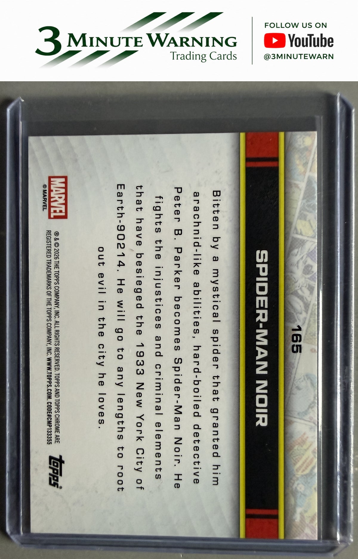 2026 Topps Chrome Marvel #165 Spider-Man Noir