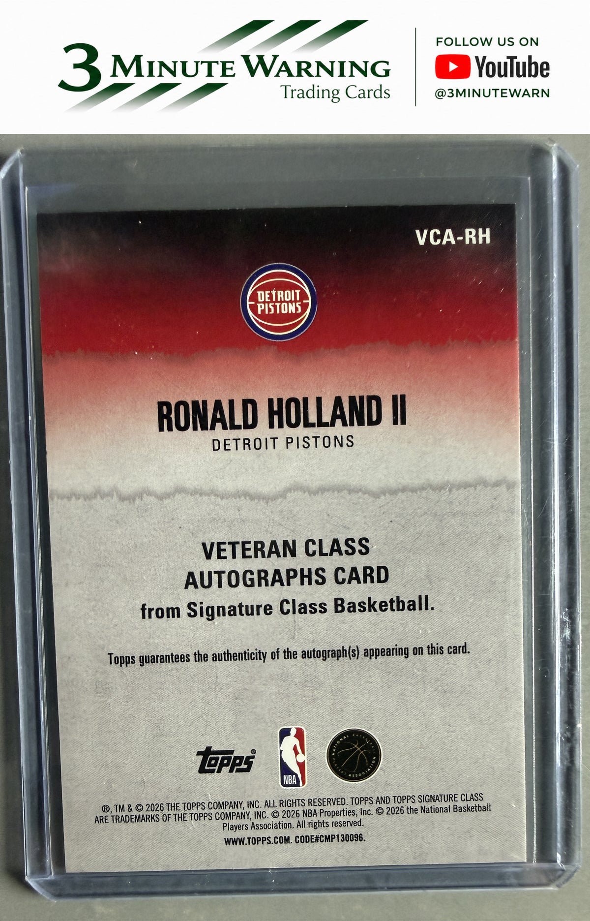 2025-26 Topps Signature Class #VCA-RH Ronald Holland II Veteran Class Autographs