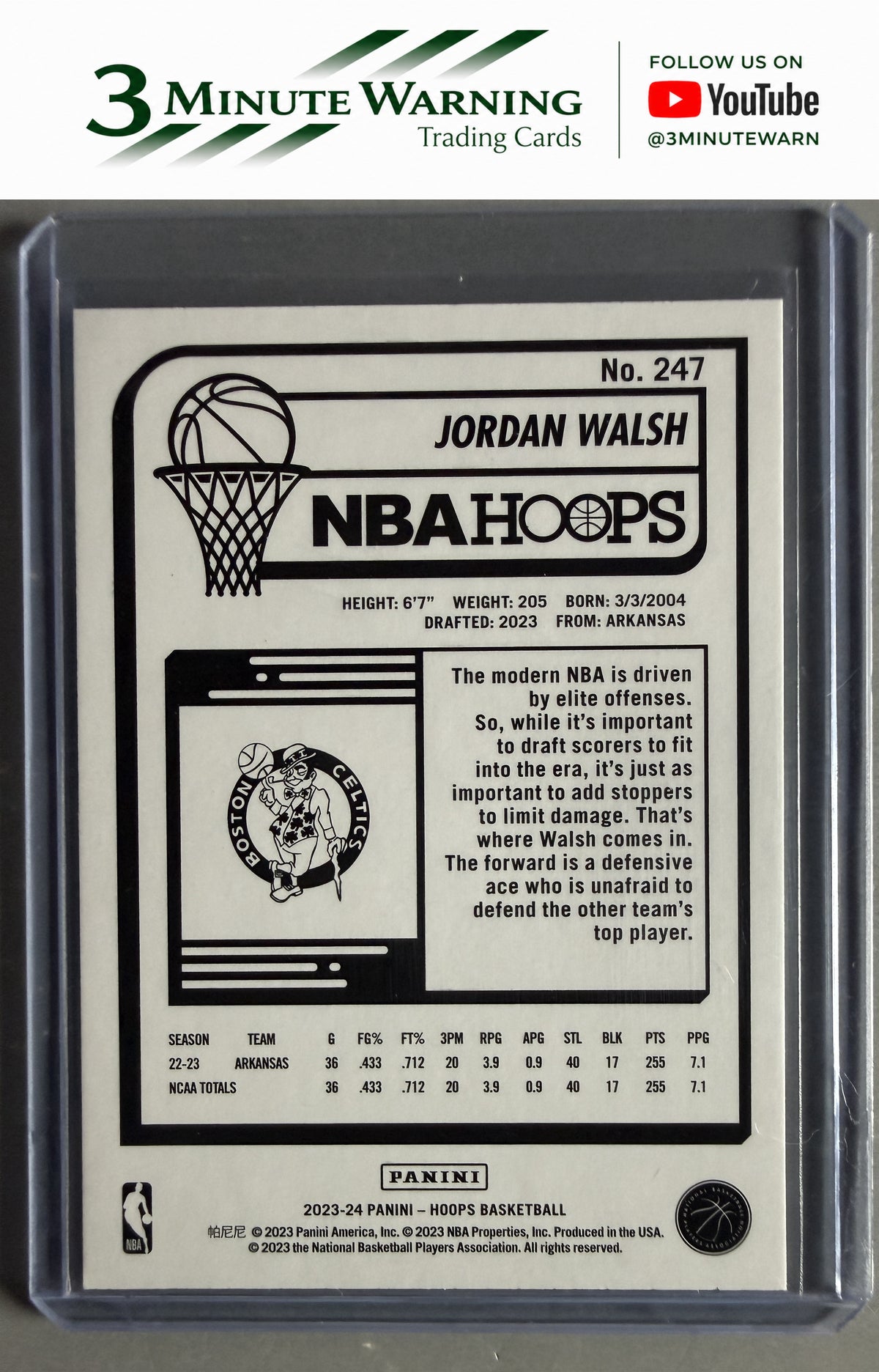 2023-24 Hoops #247 Jordan Walsh
